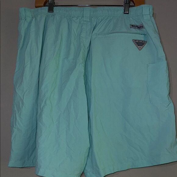 Columbia Light Green/Blue PFG Sports Shorts - Picture 8 of 10